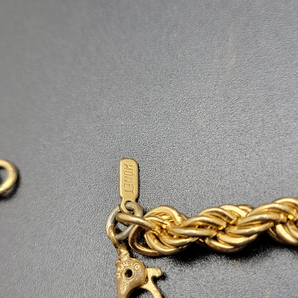 Vintage Monet Gold-Tone Rope Chain Necklace - Picture 6 of 8